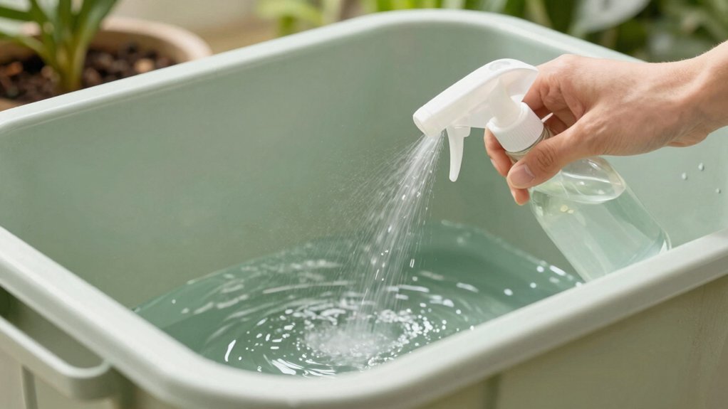 vinegar water bin interior cleansing